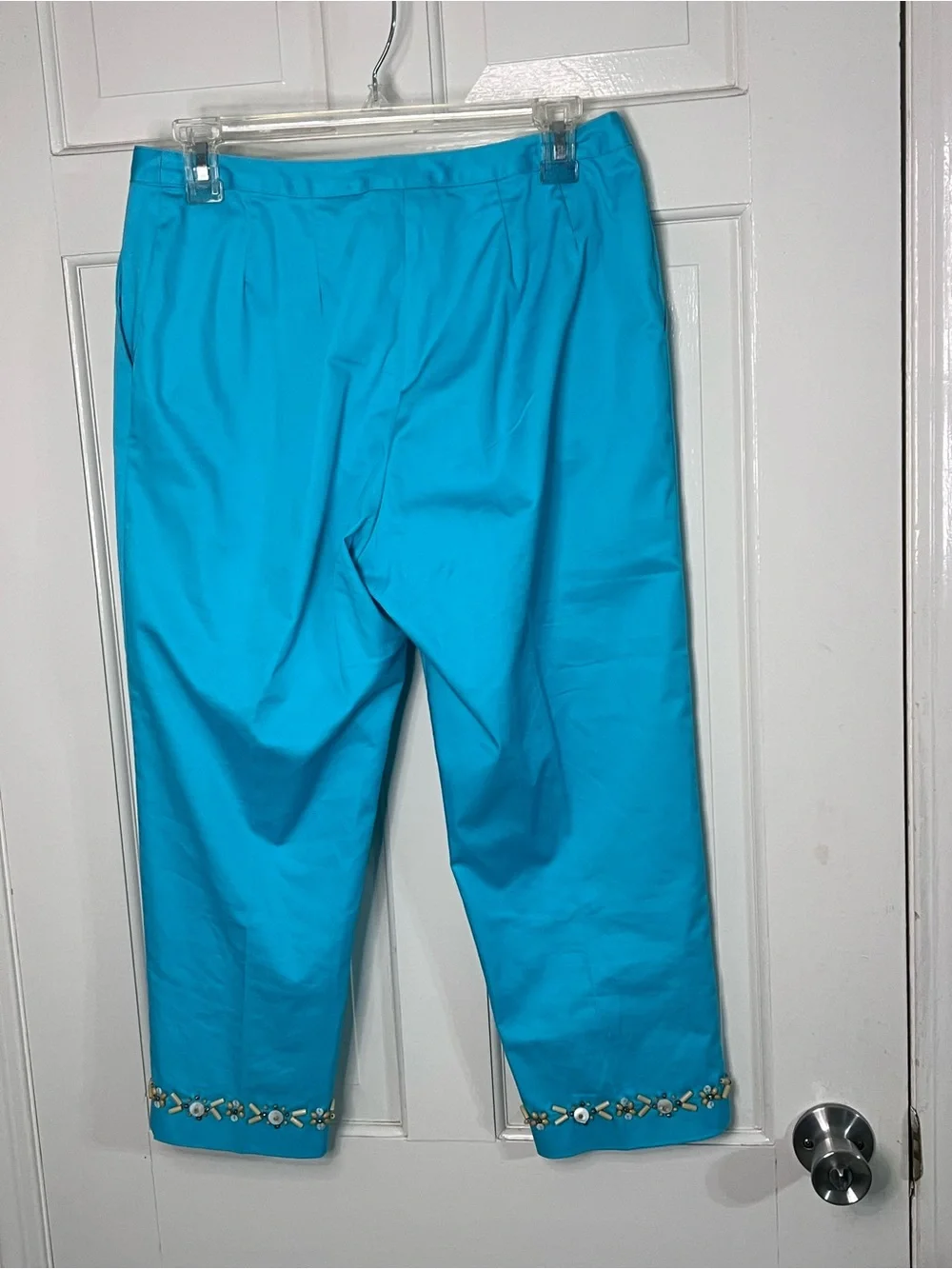 hearts of palm Turquoise Embellished Straight-Leg Pants & Jacket Set